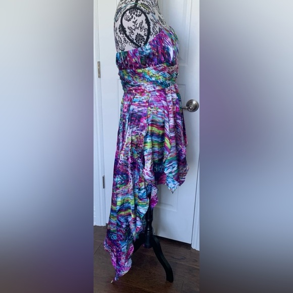 Steppin’ Out Satin High/Low Prom Dress - 13/14 - Multicolored - Used - Picture 5 of 8